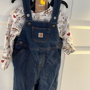 Carthartt 12 Month Bib overall set New With Tags